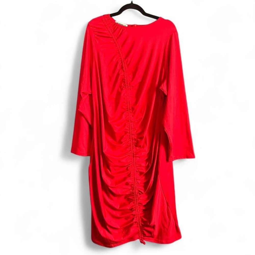 Rebdolls Ruched Maxi Dress Women's Plus Size 3X (22-24) Red Bold Event Going Out
